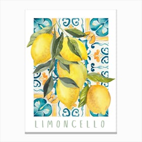 Lemon Tile Print Canvas Print