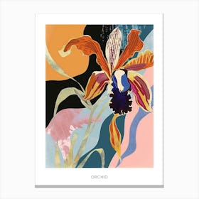 Colourful Flower Illustration Poster Orchid 3 Canvas Print