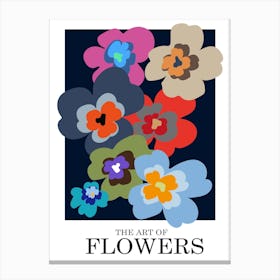 The Art Of Flowers Blue Canvas Print