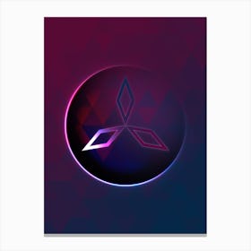 Geometric Neon Glyph on Jewel Tone Triangle Pattern 279 Canvas Print