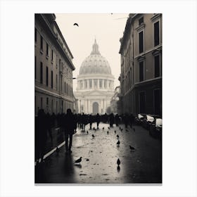 Rome, Black And White Analogue Photograph 1 Canvas Print