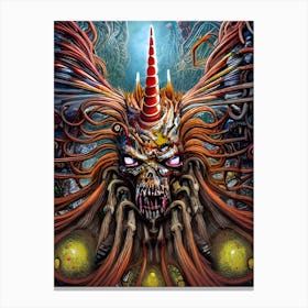 Creepy Zombie Unicorn Canvas Print