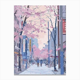 Sapporo Japan Retro Illustration Canvas Print