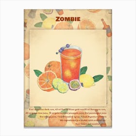 Cocktail Zombie Canvas Print