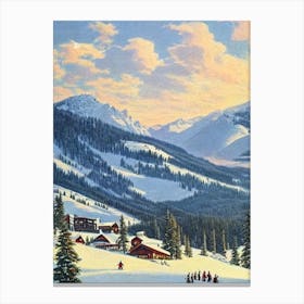 Vail, Usa Ski Resort Vintage Landscape 1 Skiing Poster Canvas Print