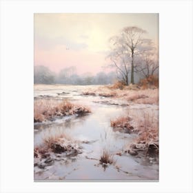 Dreamy Winter Painting Richmond Park England 3 Canvas Print