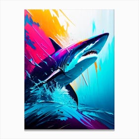 Shark Waterscape Bright Abstract 1 Canvas Print