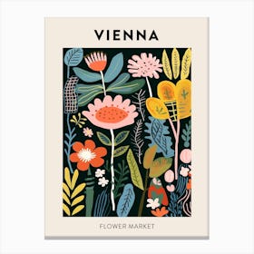 Flower Market Poster Vienna Austria Canvas Print