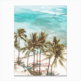 Waikiki Hawaii Beach Scene Canvas Print