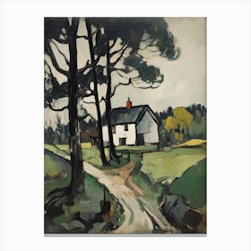 Cottage In The Countryside Painting 1 Canvas Print