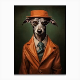 Gangster Dog Italian Greyhound 3 Canvas Print