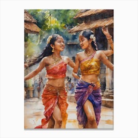 Cambodian Girls Dancing Canvas Print