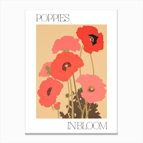 Poppies In Bloom Flowers Bold Illustration 4 Canvas Print