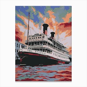 Steamboat Natchez Minimal Painting 2 Canvas Print