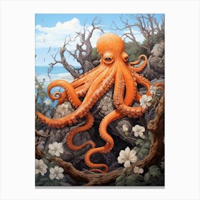 Octopus Exploring Surroundings 1 Canvas Print