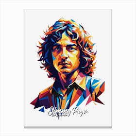 Jimmy Page, Led Zeppelin 02 Portrait Music Icon Style WPAP Pop Art Canvas Print