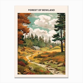 Forest of Bowland Midcentury Travel Poster Canvas Print