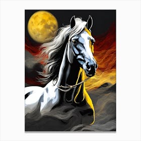 Horse In The Moonlight 14 Canvas Print