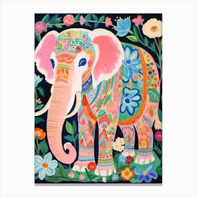 Maximalist Animal Painting Elephant 5 Canvas Print