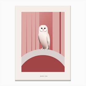 Minimalist Barn Owl 4 Bird Poster Canvas Print