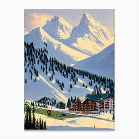 Oberstdorf, Germany Ski Resort Vintage Landscape 4 Skiing Poster Canvas Print