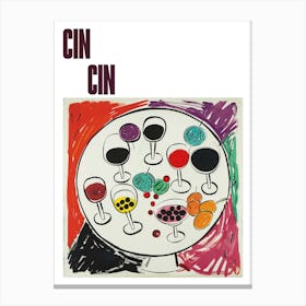 Cin Cin Poster Wine Lunch Matisse Style 3 Canvas Print