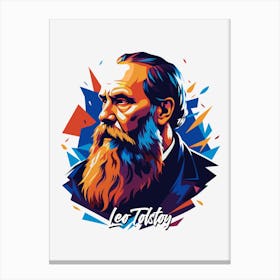 Leo Tolstoy 02 Portrait WPAP Pop Art Canvas Print