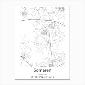 Someren,Netherlands Minimalist Map Canvas Print