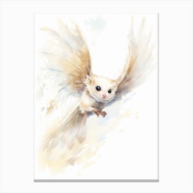 Light Watercolor Painting Of A Feather Tail Glider 2 Canvas Print