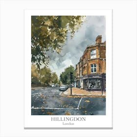 Hillingdon London Borough   Street Watercolour 1 Poster Canvas Print