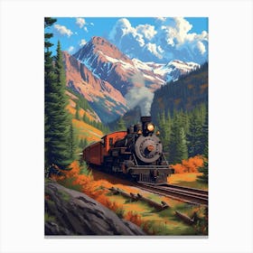 Train In The Mountains 1 Canvas Print