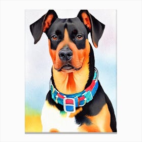 Manchester Terrier 3 Watercolour dog Canvas Print