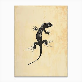 Minimalist Lizard Block Print 7 Canvas Print