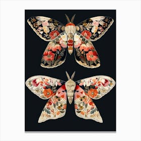 Dark Butterflies William Morris Style 9 Canvas Print