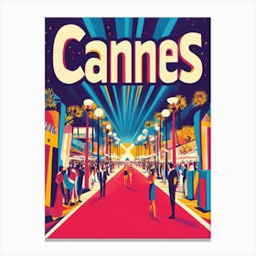 Aihrgdesign A 1970s Inspired Travel Poster For Cannes Canvas Print