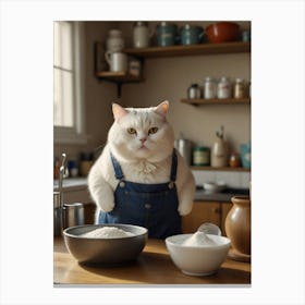 Cat In Overalls Canvas Print