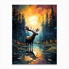 Deer In The Woods 2 Canvas Print