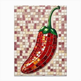 Mosaic Chili Pepper Canvas Print