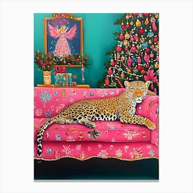 Leopard On A Couch 2 Canvas Print