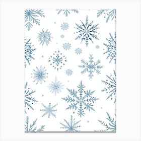 Pattern, Snowflakes, Pencil Illustration 4 Canvas Print