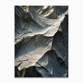 Crinkled Patterned Paper Close Up Texture Revealing Abstract Creases Interplay Of Shadows And Ligh (1) Canvas Print