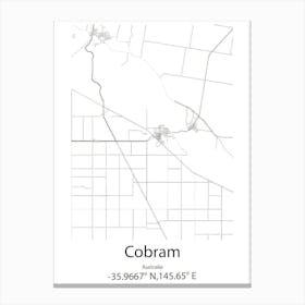 Cobram,Australia Minimalist Map Canvas Print