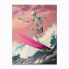 Skeleton Surfboard 2 Canvas Print