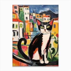 Painting Of A Cat In Lisbon Portugal 2 Canvas Print