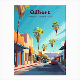 Gilbert Arizona Colorful Travel Art Lienzo