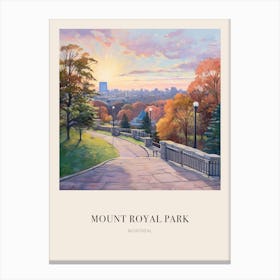 Mount Royal Park Montreal Canada 3 Vintage Cezanne Inspired Poster Canvas Print