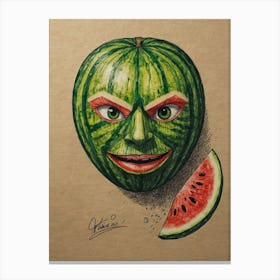 Watermelon Face Canvas Print