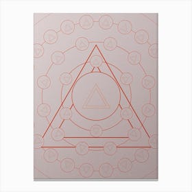 Geometric Abstract Glyph Circle Array in Tomato Red n.0280 Canvas Print