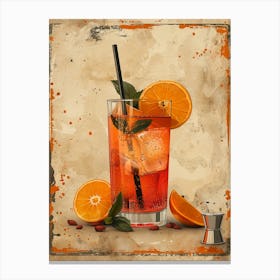 Cocktail With Oranges And Mint Canvas Print