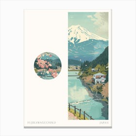Fujikawaguchiko Japan 2 Cut Out Travel Poster Canvas Print